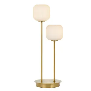 Telbix Bobo Rippled Glass 2 Light Table Lamp (E27) Gold by Telbix, a Table & Bedside Lamps for sale on Style Sourcebook