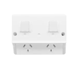 Mercator Ikuu Smart WiFi Isaac Double Outlet Outdoor Power Point IP54 White by Mercator, a LED Lighting for sale on Style Sourcebook