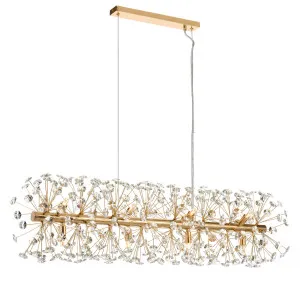 Telbix Lerida 12 Light Long Pendant (G9) Gold by Telbix, a Pendant Lighting for sale on Style Sourcebook