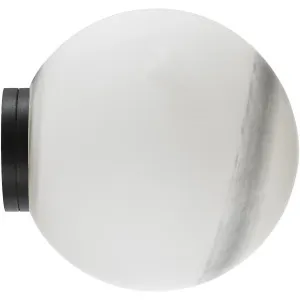 Calibo Crest Alabaster Glass 120mm IP44 Orb Wall Light Black by Calibo, a Wall Lighting for sale on Style Sourcebook