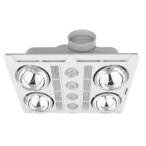 Profile Plus 4 Heat Bathroom Exhaust Fan With 4 X 6W LED Globes White by Martec, a Exhaust Fans for sale on Style Sourcebook