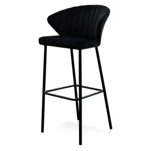 Ex Dipslay - Heidi 75cm Fabric Bar Stool - Black Velvet by Interior Secrets - AfterPay Available by Interior Secrets, a Bar Stools for sale on Style Sourcebook