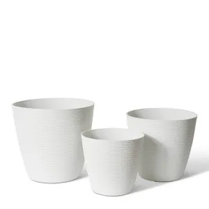 Chimalli Glazelite Planter Set 3 35 x 35 x 32cm  / 43 x 43 x 40cm / 50 x 50 x 46cm by Elme Living, a Baskets, Pots & Window Boxes for sale on Style Sourcebook