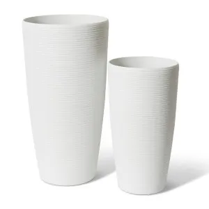 Chimalli Tall Glazelite Planter Set 2 32 x 32 x 58cm / 40 x 40 x 76cm by Elme Living, a Baskets, Pots & Window Boxes for sale on Style Sourcebook