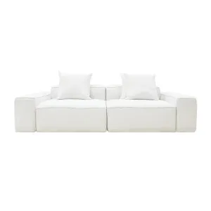 Riley Linen Pure White Modular Sofa - 2 Seater by James Lane, a Sofas for sale on Style Sourcebook