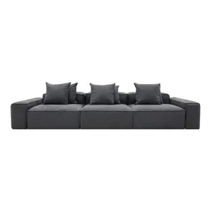 Riley Linen Charcoal Modular Sofa - 3 Seater by James Lane, a Sofas for sale on Style Sourcebook