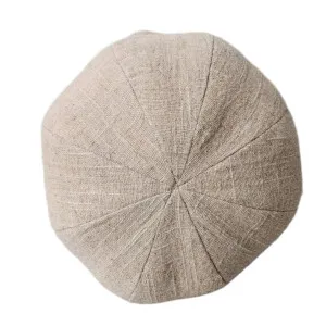 Olga Linen Cotton Cushion Round 25cm Diameter - Oatmeal by Macey & Moore, a Cushions, Decorative Pillows for sale on Style Sourcebook