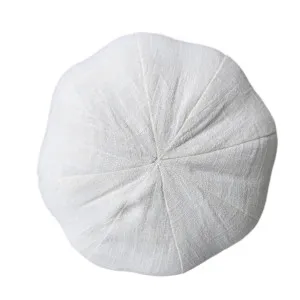 Olga Linen Cotton Cushion Round 25cm Diameter - White by Macey & Moore, a Cushions, Decorative Pillows for sale on Style Sourcebook