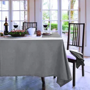 RANS Elegant Hemstitch Grey Tablecloth by null, a Table Cloths & Runners for sale on Style Sourcebook