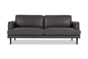 Alice Leather 3 Seat Sofa, Graphite, by Lounge Lovers by Lounge Lovers, a Sofas for sale on Style Sourcebook