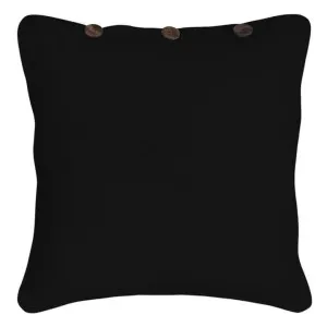 RANS London Black with button 60x60cm Cushion Cover by null, a Cushions, Decorative Pillows for sale on Style Sourcebook