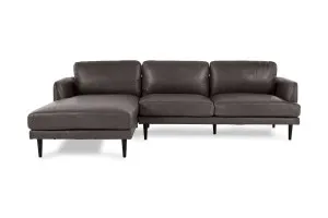 Alice Leather Left Hand Chaise Sofa, Graphite, by Lounge Lovers by Lounge Lovers, a Sofas for sale on Style Sourcebook