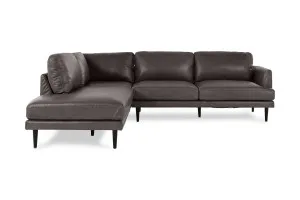 Alice Leather Left Corner Sofa, Graphite, by Lounge Lovers by Lounge Lovers, a Sofas for sale on Style Sourcebook