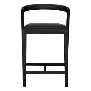 Milan Bar Chair in Leather Black / Black by OzDesignFurniture, a Bar Stools for sale on Style Sourcebook