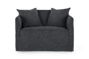 Bronte Love Seat, Linen Navy, by Lounge Lovers by Lounge Lovers, a Chairs for sale on Style Sourcebook