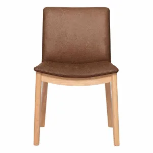 Everest Dining Chair in Ultra Leather Dark Brown / Clear by OzDesignFurniture, a Dining Chairs for sale on Style Sourcebook