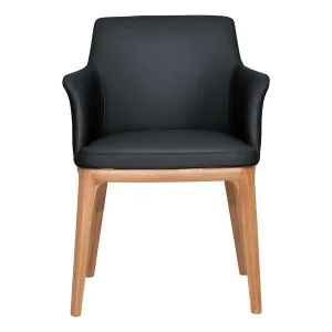 Hayes Carver Dining Chair in Leather Black / Clear by OzDesignFurniture, a Dining Chairs for sale on Style Sourcebook