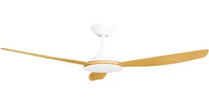 Calibo Condor 52" DC Ceiling Fan with Remote Control White and Bamboo by Calibo, a Ceiling Fans for sale on Style Sourcebook