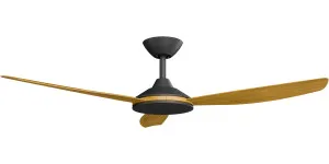 Calibo Condor 52" DC Ceiling Fan with Remote Control Black and Teak by Calibo, a Ceiling Fans for sale on Style Sourcebook