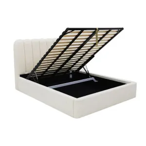 Maeve Boucle Bed Lift Frame Ivory by James Lane, a Beds & Bed Frames for sale on Style Sourcebook