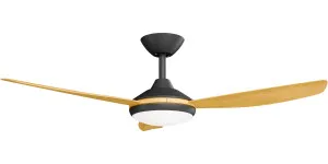 Calibo Condor 48" DC Ceiling Fan with LED Light and Remote Control Black and Bamboo by Calibo, a Ceiling Fans for sale on Style Sourcebook