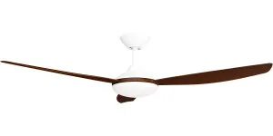 Calibo Condor 56" DC Ceiling Fan with LED Light and Remote Control White and Koa by Calibo, a Ceiling Fans for sale on Style Sourcebook