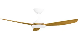 Calibo Condor 48" DC Ceiling Fan with Remote Control White and Teak by Calibo, a Ceiling Fans for sale on Style Sourcebook