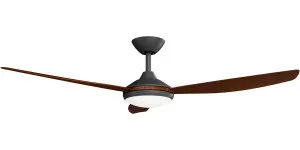 Calibo Condor 56" DC Ceiling Fan with LED Light and Remote Control Black and Koa by Calibo, a Ceiling Fans for sale on Style Sourcebook