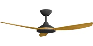 Calibo Condor 48" DC Ceiling Fan with Remote Control Black and Teak by Calibo, a Ceiling Fans for sale on Style Sourcebook