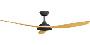 Calibo Condor 56" DC Ceiling Fan with Remote Control Black and Bamboo by Calibo, a Ceiling Fans for sale on Style Sourcebook