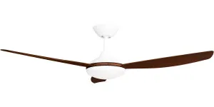 Calibo Condor 52" DC Ceiling Fan with LED Light and Remote Control White and Koa by Calibo, a Ceiling Fans for sale on Style Sourcebook