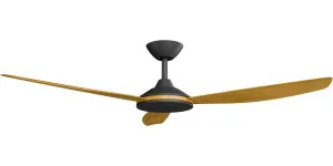 Calibo Condor 56" DC Ceiling Fan with Remote Control Black and Teak by Calibo, a Ceiling Fans for sale on Style Sourcebook