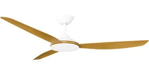 Calibo Condor 56" DC Ceiling Fan with Remote Control White and Teak by Calibo, a Ceiling Fans for sale on Style Sourcebook