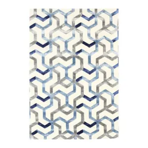 Artisan Geo maze Navy by Love That Homewares, a Contemporary Rugs for sale on Style Sourcebook