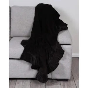 Ruffle Throw Black 125x150cm by Love That Homewares, a Throws for sale on Style Sourcebook