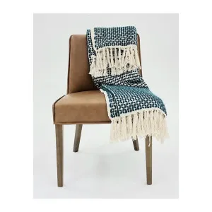 Heidi Knit Throw Teale Blue 125cm x 150cm by Love That Homewares, a Throws for sale on Style Sourcebook