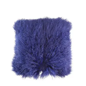 Okal Fur Lambswool Cushion Navy  40cm x 40cm by Love That Homewares, a Cushions, Decorative Pillows for sale on Style Sourcebook