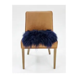 Okal Fur Chair Pad Navy 40cm x 40cm by Love That Homewares, a Cushions, Decorative Pillows for sale on Style Sourcebook