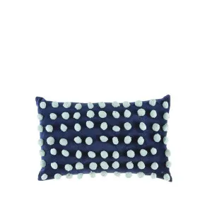 Beau Pom Pom Blue Cushion 55 x 35cm by Love That Homewares, a Cushions, Decorative Pillows for sale on Style Sourcebook