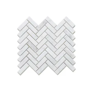 CARRARA HERRINGBONE MOSAIC 248X279 by Amber, a Mosaic Tiles for sale on Style Sourcebook