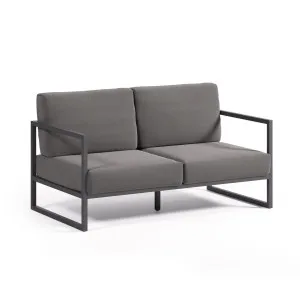 Comova 100% outdoor 2-seater sofa in dark grey and black aluminium, 150 cm by Kave Home, a Outdoor Sofas for sale on Style Sourcebook