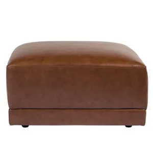 Haven Leather Tan Ottoman by James Lane, a Ottomans for sale on Style Sourcebook