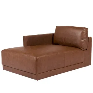 Haven Leather Left Arm Facing Chaise Module Tan by James Lane, a Sofas for sale on Style Sourcebook