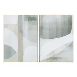 Sage Shapes Box Framed Canvas Set of 2 in 104 x 144cm by OzDesignFurniture, a Painted Canvases for sale on Style Sourcebook