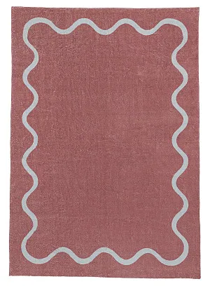 Maud Purple and Blue Wiggle Bordered Washable Rug by Miss Amara, a Contemporary Rugs for sale on Style Sourcebook