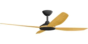 Calibo Vanga 56" DC Ceiling Fan with Remote Control Black and Bamboo by Calibo, a Ceiling Fans for sale on Style Sourcebook