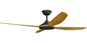 Calibo Vanga 56" DC Ceiling Fan with Remote Control Black and Teak by Calibo, a Ceiling Fans for sale on Style Sourcebook