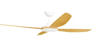 Calibo Vanga 56" DC Ceiling Fan with Remote Control White and Bamboo by Calibo, a Ceiling Fans for sale on Style Sourcebook