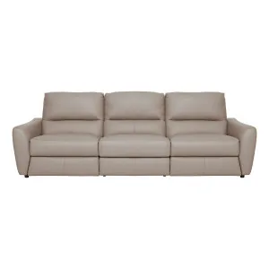 Portland 3 Seater Recliner Sofa in Leather Light Mocha by OzDesignFurniture, a Sofas for sale on Style Sourcebook