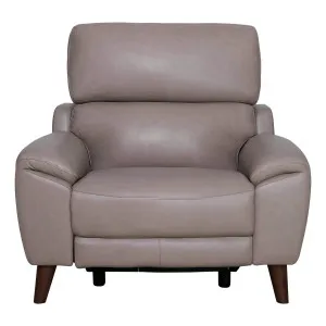 Anthony Recliner Armchair in Alpine Leather Grey by OzDesignFurniture, a Chairs for sale on Style Sourcebook